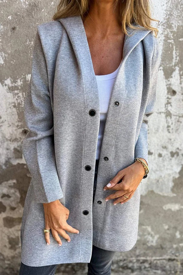 WW | Freizeitjacke mit Knöpfen und Kapuze