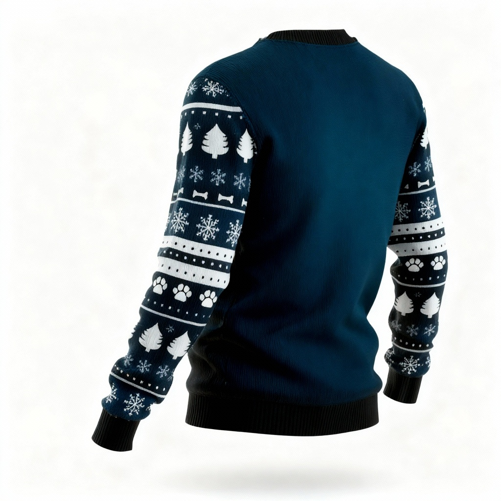 WW | Verspielter Weihnachtsmann Muster Druck - Vintage Weihnachtsikone Hässlicher Pullover