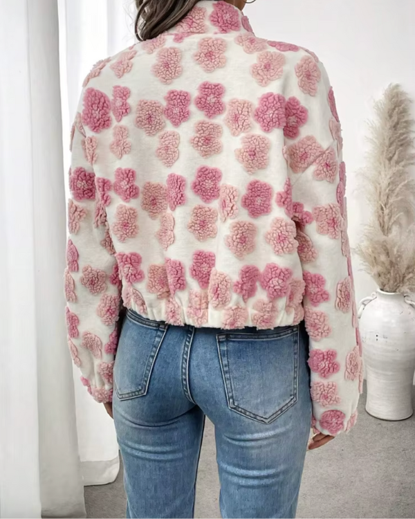 WW | Cozy fleece jacket with candy floral pattern
