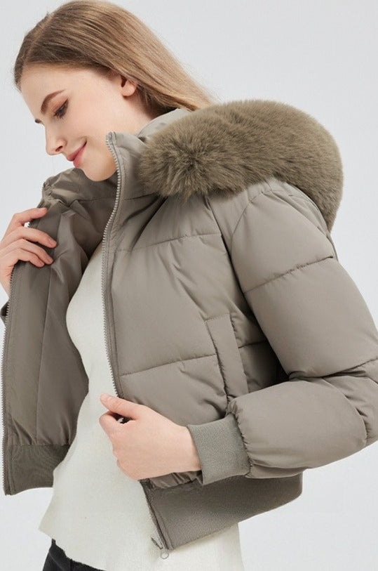 WW | Kapuzenjacke mit Kunstpelzkragen