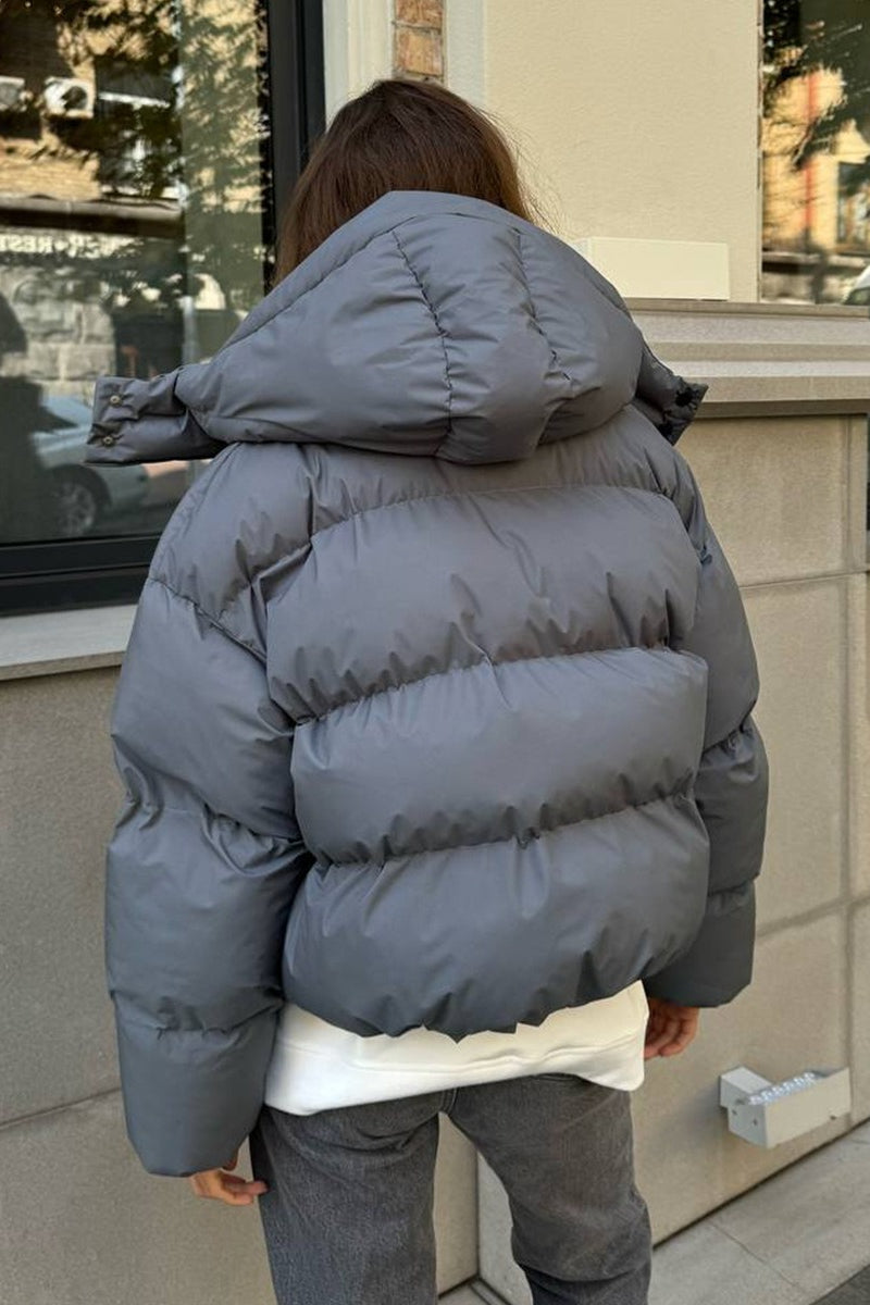 WW | Passform Gekürzte Kapuzenpuffjacke
