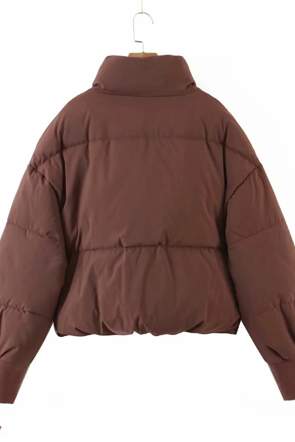 WW | Collar Zipper Pocket Thick Warm Cotton Jacket