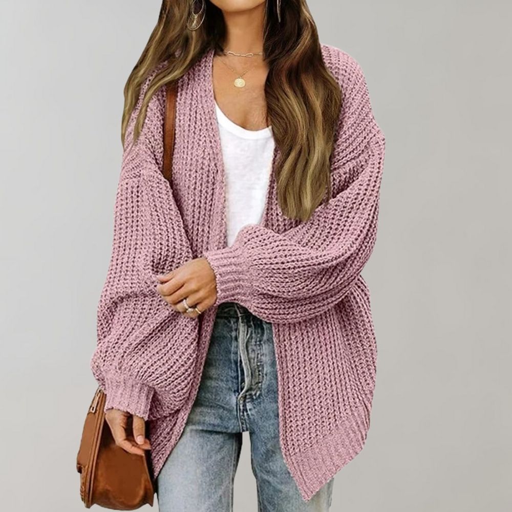 WW | Gemütliche Strickjacke mit Bischofsärmeln