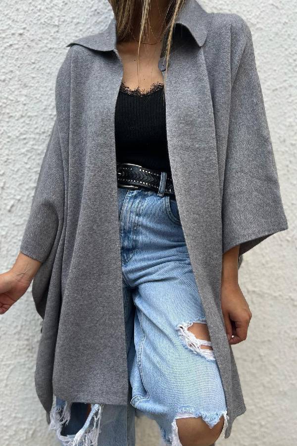 WW | Farbe lässiger Cardigan lockere Einzelknopf Windbreaker Jacke