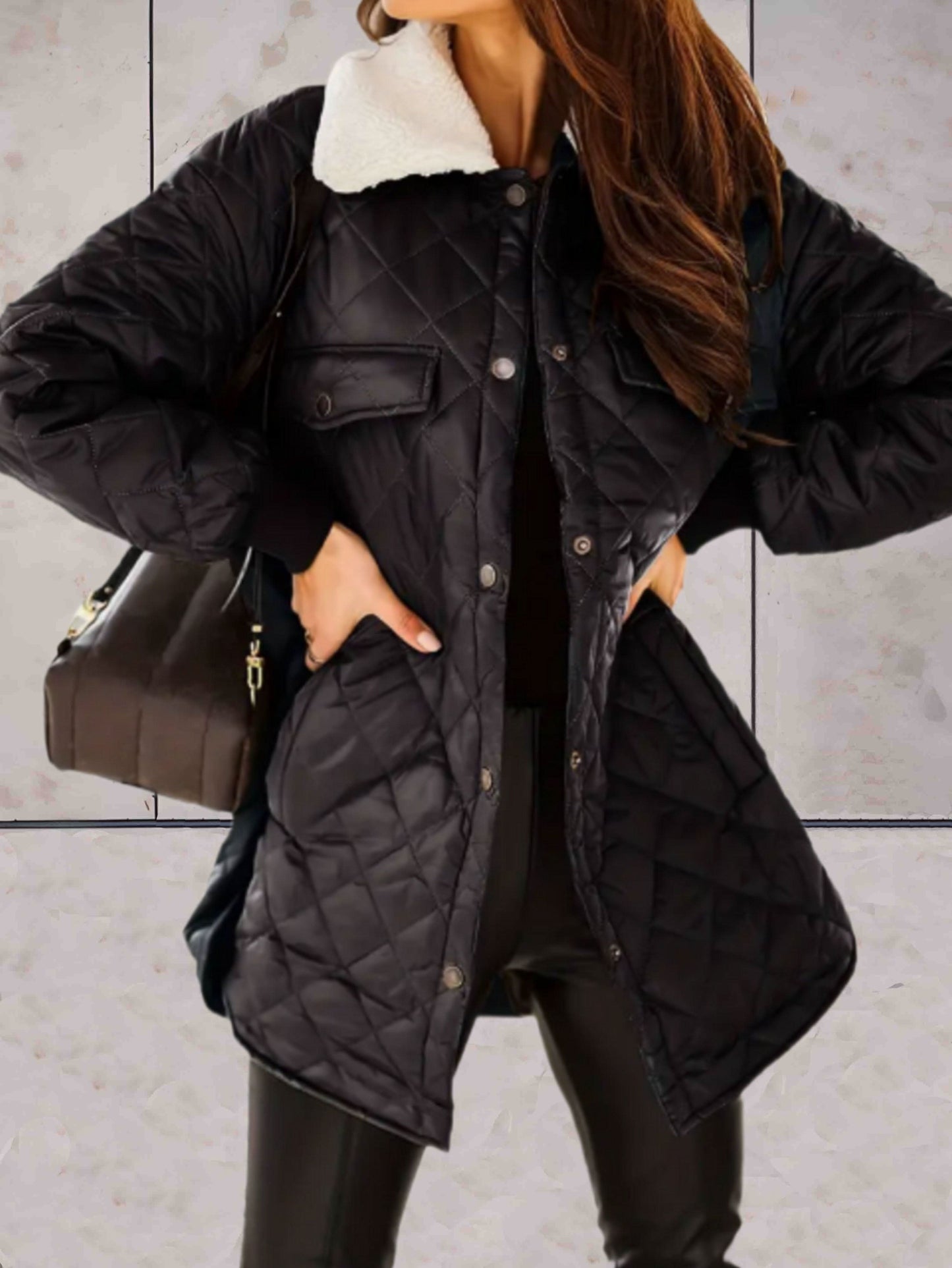 WW | elegantes, gemütliche und moderne lange Frauenjacke
