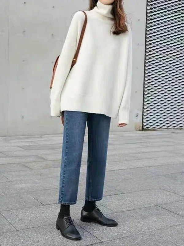 WW | Casual Knitted Cardigan Turtleneck for Women