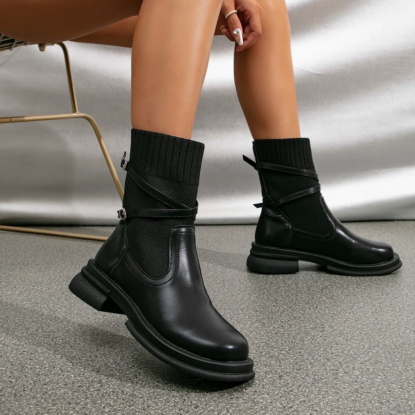 WW | Leder Stiefeletten mit Absatz für Damen - Ideal für den Alltag
