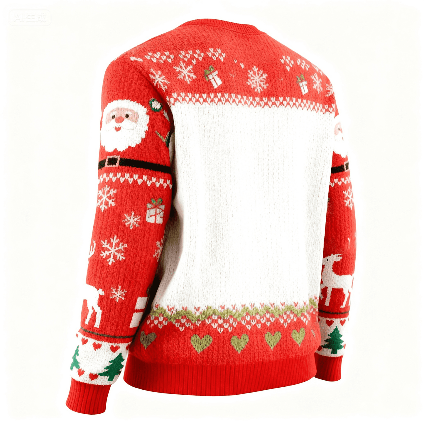 WW | Verspielt Santa Muster Hässlicher Pullover - Unisex Weihnachtsfeier Essentiell