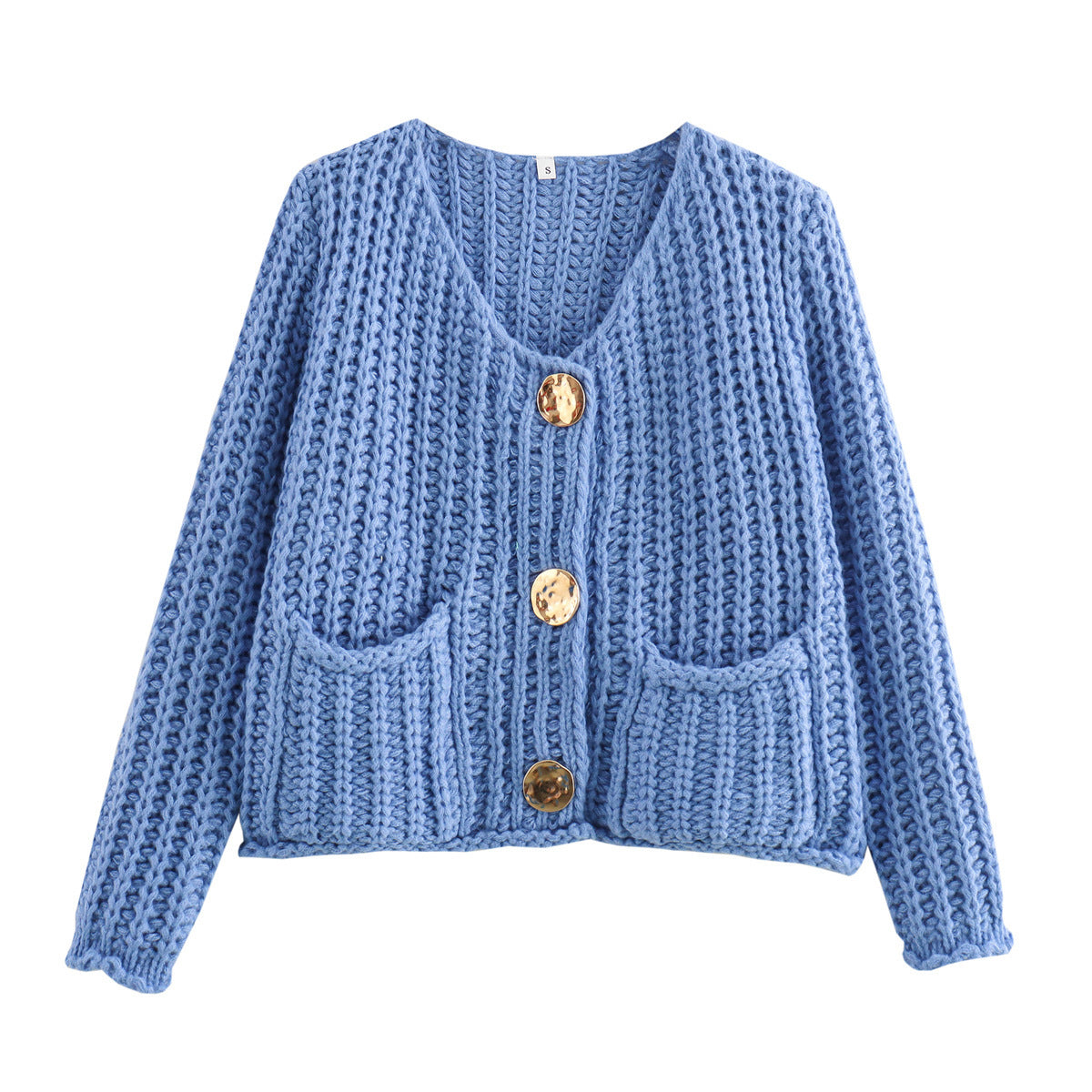 WW | Cozy Chic Damenstrickjacke mit Knöpfen und Taschen