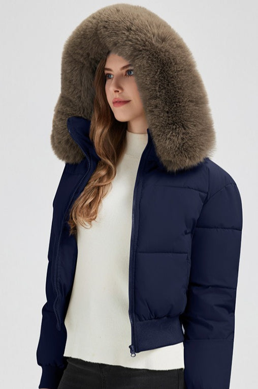 WW | Kapuzenjacke mit Kunstpelzkragen