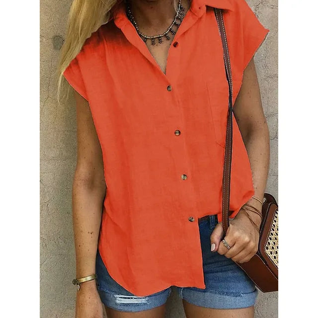 WW | Linen Sleeveless Shirt Lightweight & Stylish