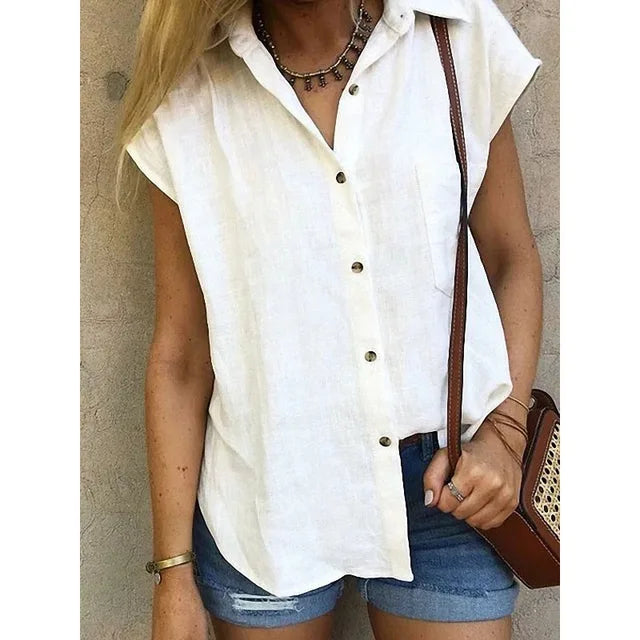 WW | Linen Sleeveless Shirt Lightweight & Stylish
