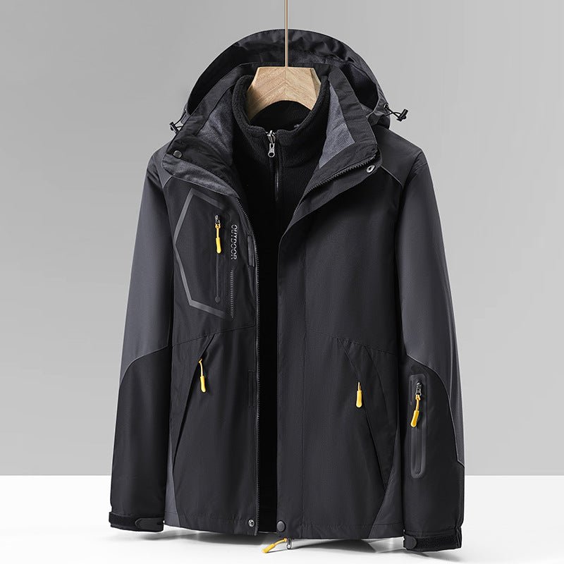WW | Outdoor Jacket Waterproof Breathable Detachable Hood 3-in-1 Functional
