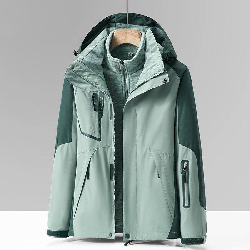 WW | Outdoor Jacket Waterproof Breathable Detachable Hood 3-in-1 Functional