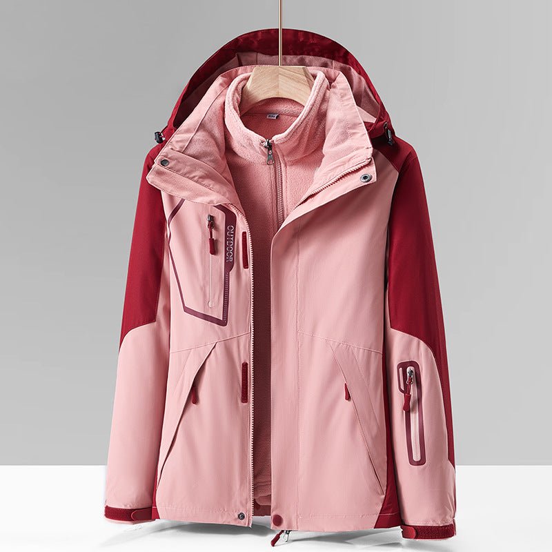 WW | Outdoor Jacket Waterproof Breathable Detachable Hood 3-in-1 Functional