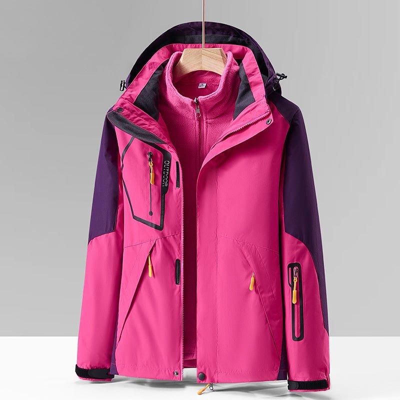 WW | Outdoor Jacket Waterproof Breathable Detachable Hood 3-in-1 Functional