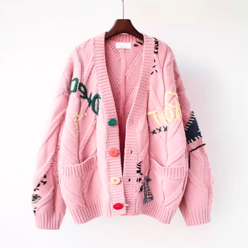 WW | Strickjacke Damen Weinlese Kleidungsstil