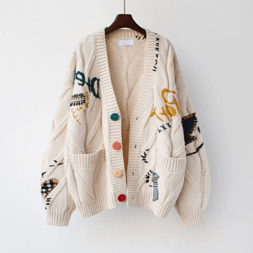 WW | Strickjacke Damen Weinlese Kleidungsstil