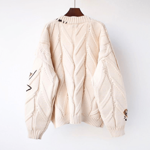 WW | Strickjacke Damen Weinlese Kleidungsstil