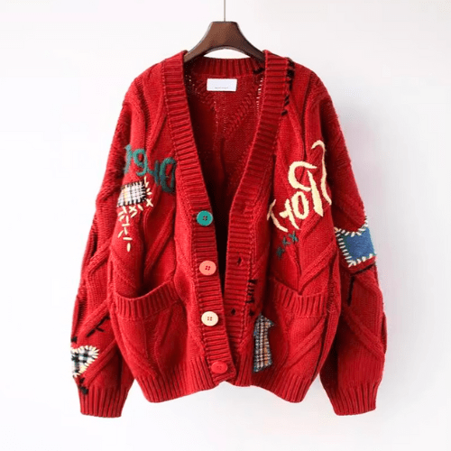 WW | Strickjacke Damen Weinlese Kleidungsstil