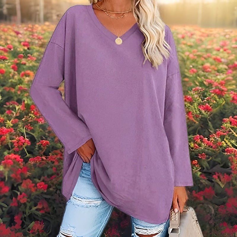 WW | Trendiger V-Ausschnitt-Pullover mit langen Ärmel