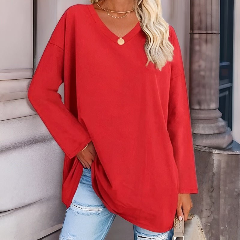 WW | Trendiger V-Ausschnitt-Pullover mit langen Ärmel