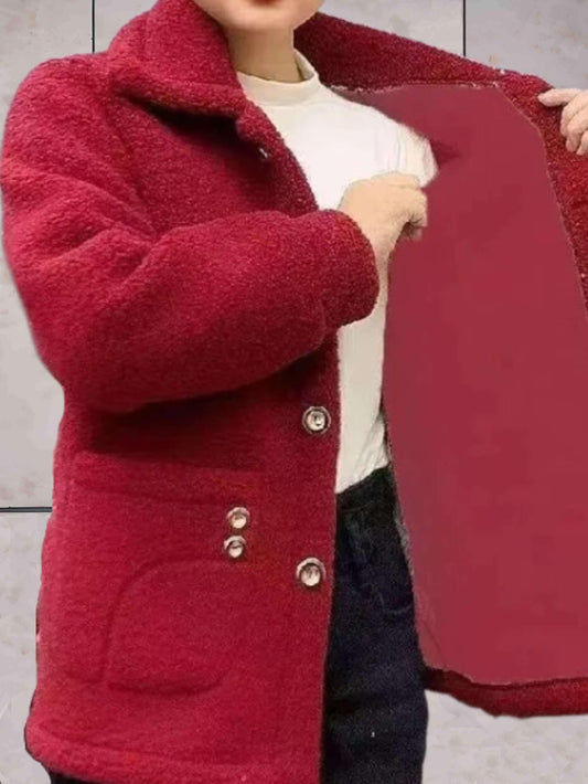 WW | Damen-Fleecejacke mit Polo-Kragen und Knopfverschluss