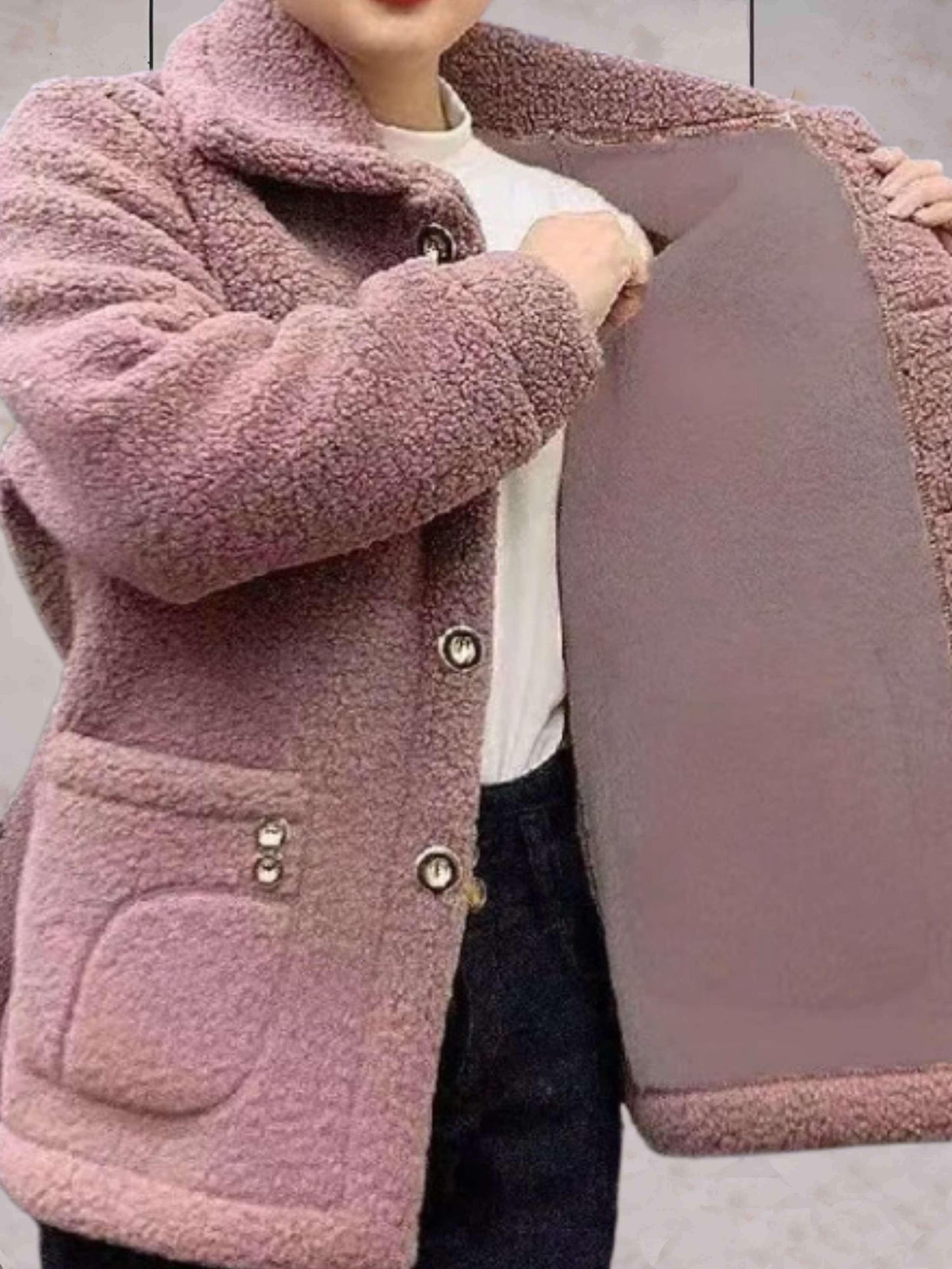WW | Damen-Fleecejacke mit Polo-Kragen und Knopfverschluss