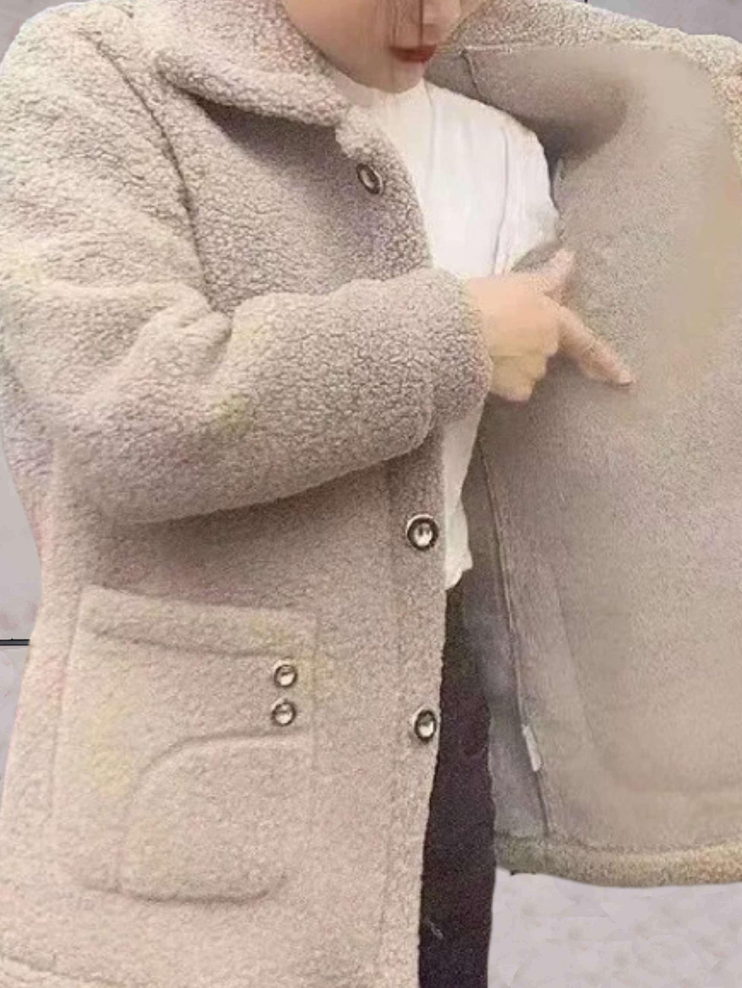 WW | Damen-Fleecejacke mit Polo-Kragen und Knopfverschluss