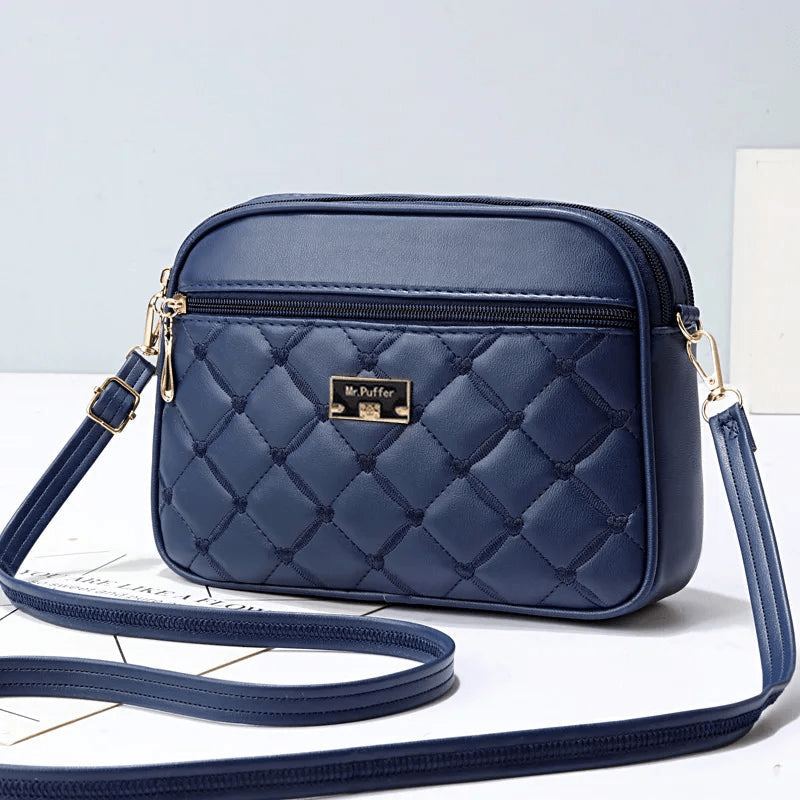 WW | Women's Shoulder Bag With Diamond Pattern And Zipper