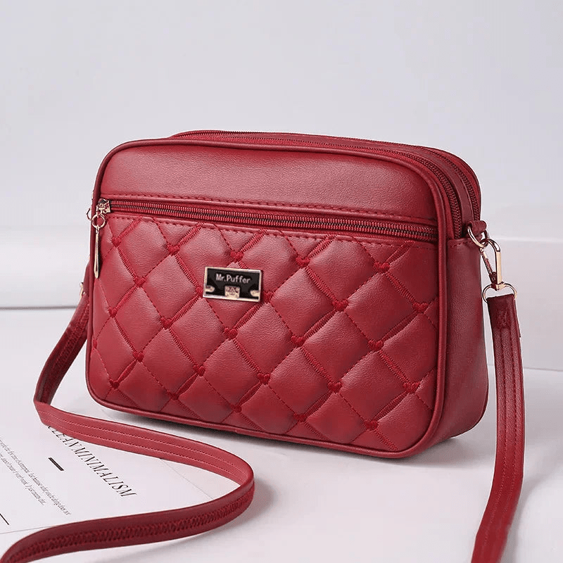 WW | Women's Shoulder Bag With Diamond Pattern And Zipper