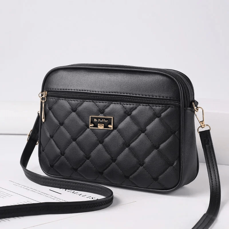 WW | Women's Shoulder Bag With Diamond Pattern And Zipper
