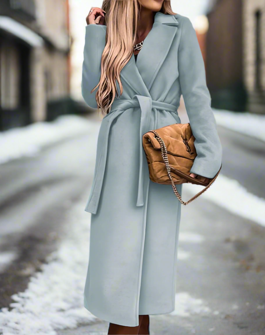 WW | chicer langer Kleid mit Gürtel - weich, leicht und elegant für Frauen