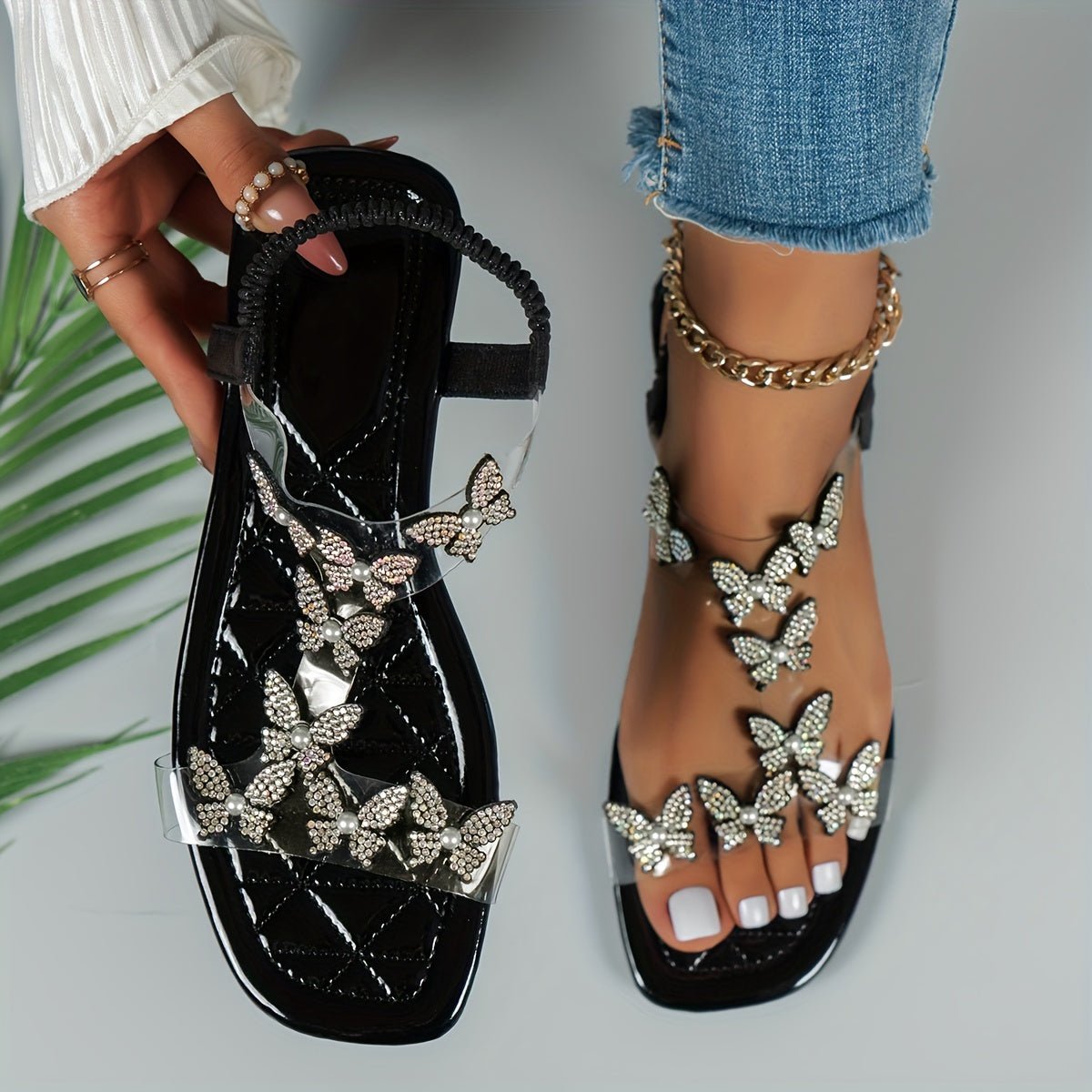 WW | Funkelnde Strass Sandalen