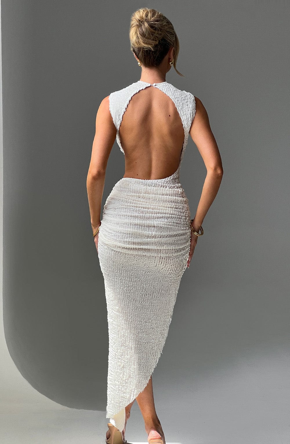 Soraya™ | Asymmetrical Textured Midi Dress