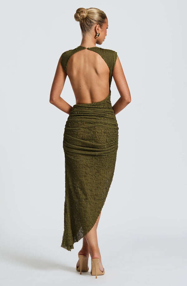 Saraya | Asymmetrical Textured Midi Dress