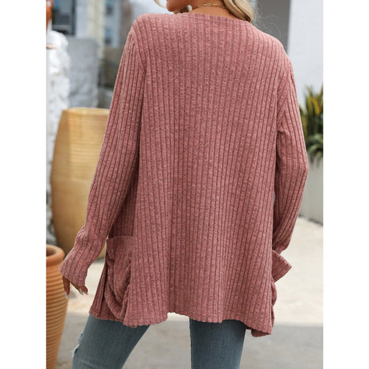 WW | Women's Spring and Autumn Plus Size V-Neck Solid T-Shirt