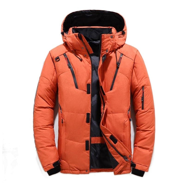 WW | Men's Winter Jacket with Hood and Multi-Pocket Zipper Design