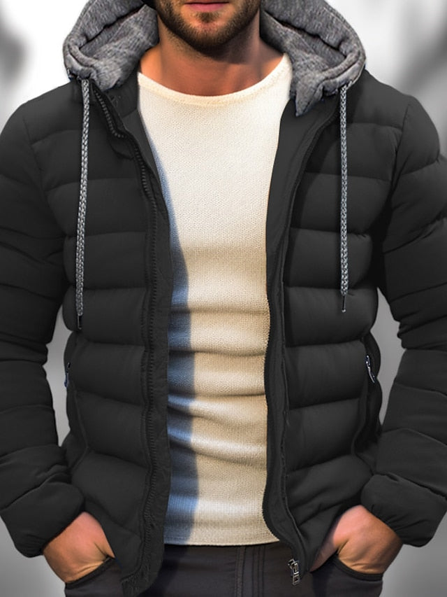 WW | Herren Winter Daunenjacke - Mit Kapuze & Reißverschluss