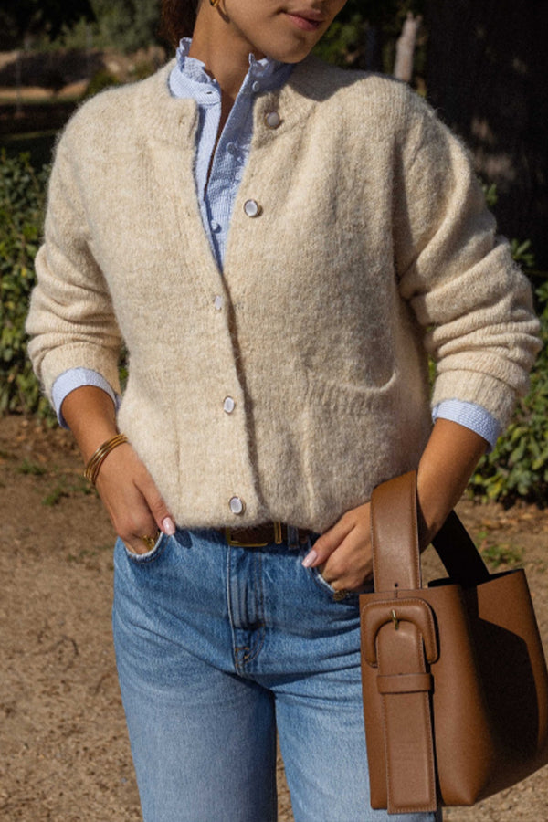 WW | Rundhals-Cardigan mit Lockerer Passform