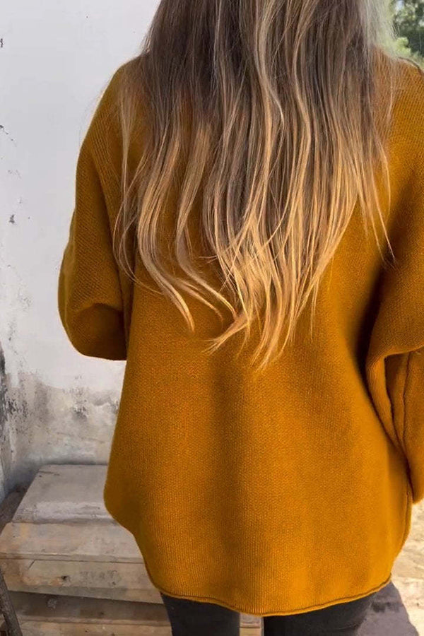 WW | Color Round Neck Long Sleeve Casual Zipper Pocket Cardigan