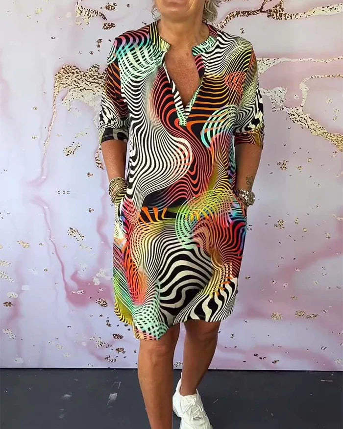 Sanne | Dress with colorful pattern