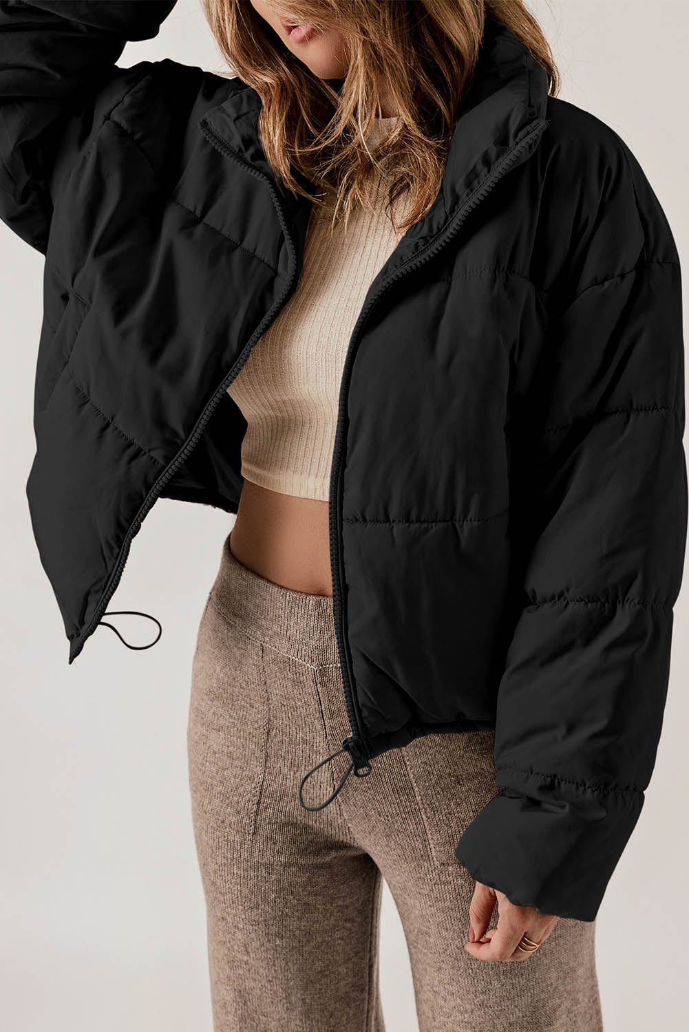 WW | Puffer Jacket - Lightweight Warmth - Drawstring Hem - Casual Winter Style