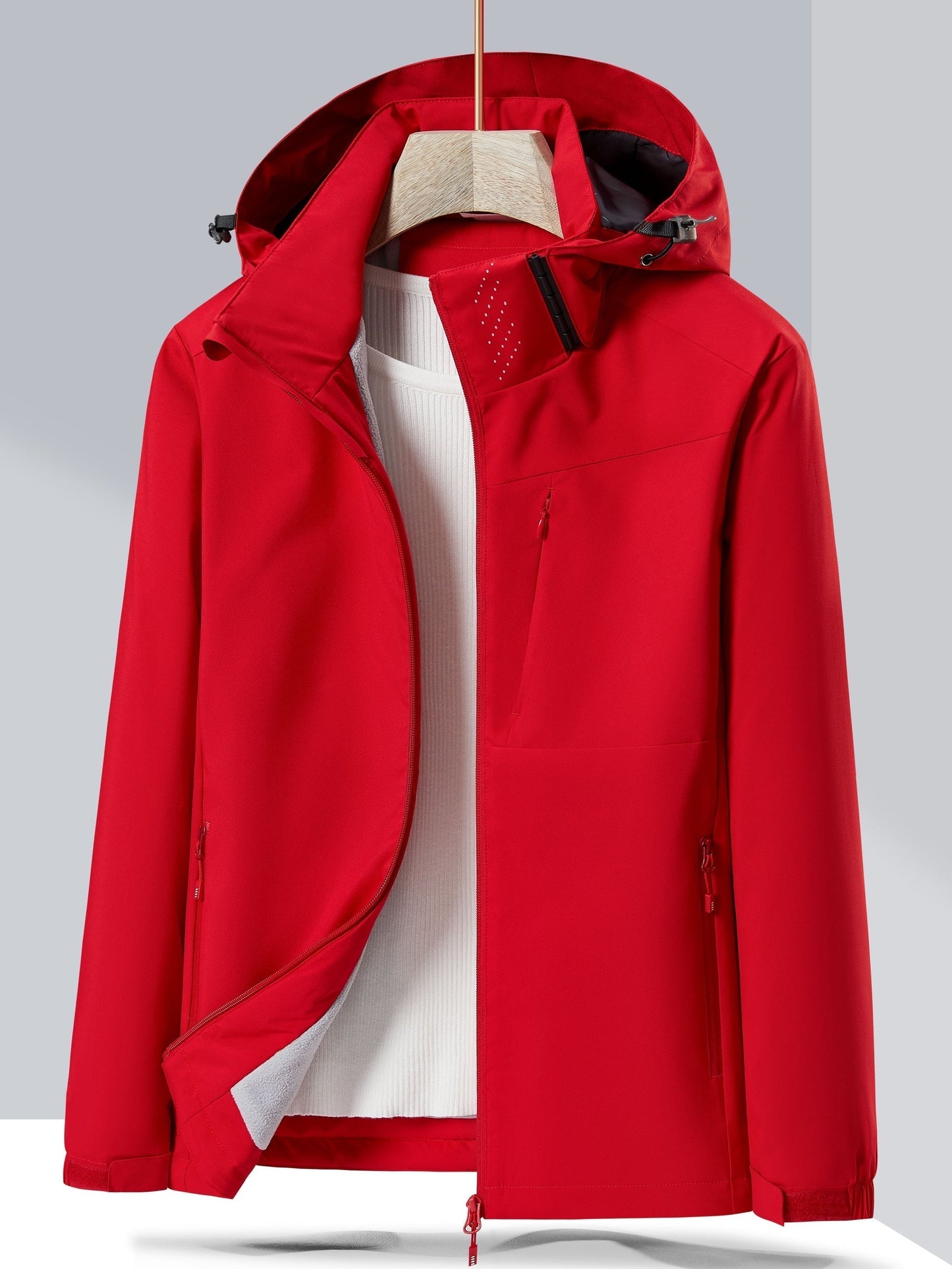 WW |  wasserdichte Fleece-Winterjacke mit Kapuze für Damen - Perfekt für Outdoor-Aktivitäten