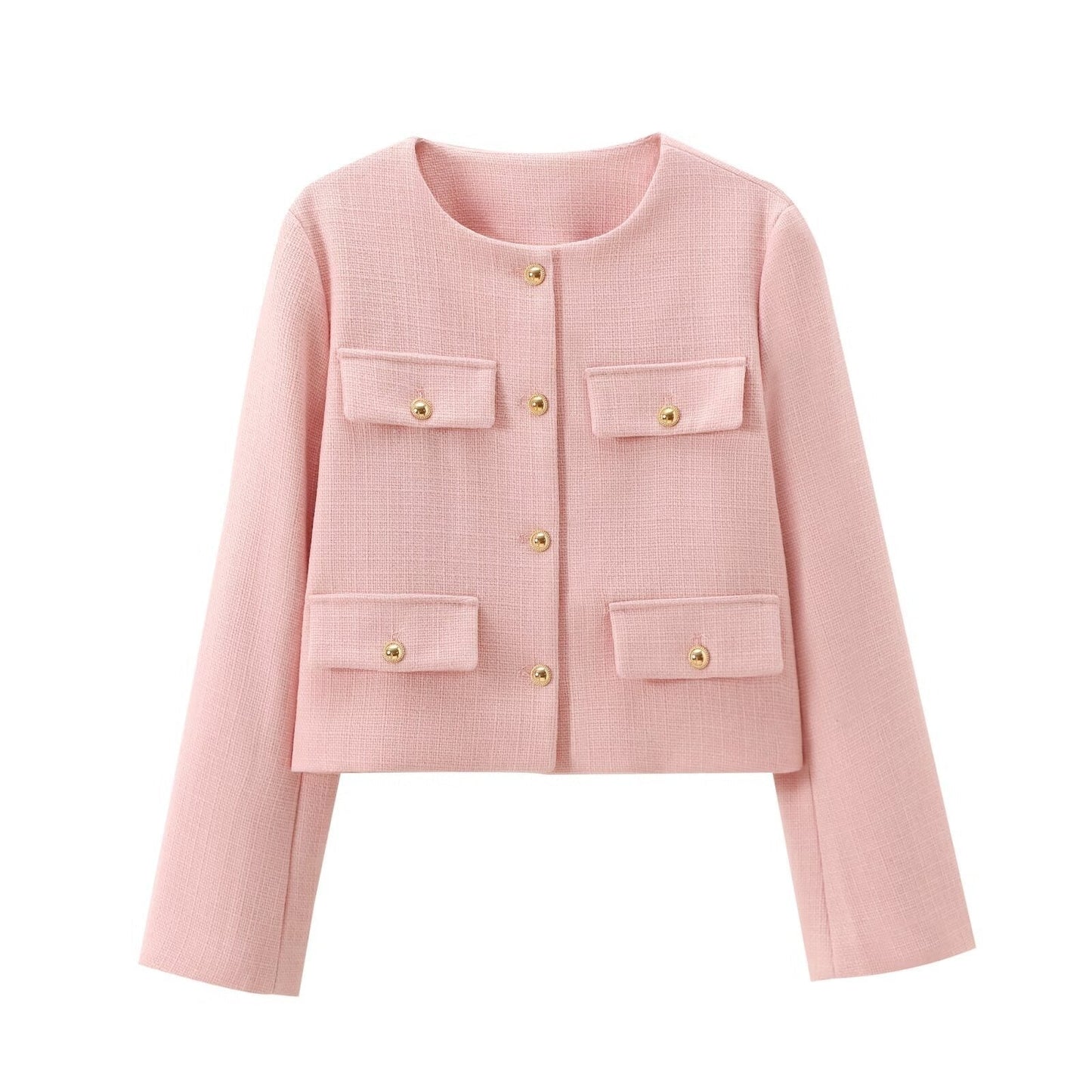 WW | Hals Einfarbig Einreiher Jacke