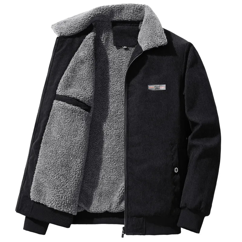 WW | Winterjacke aus Rippstrick mit Fleece-Futter und Stehkragen für Herren