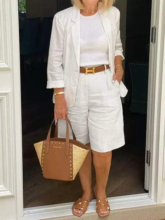 WW | Frauenanzug - Eleganter Blazer und kurze Hose - Mit Stil - Ideal für warme Tage