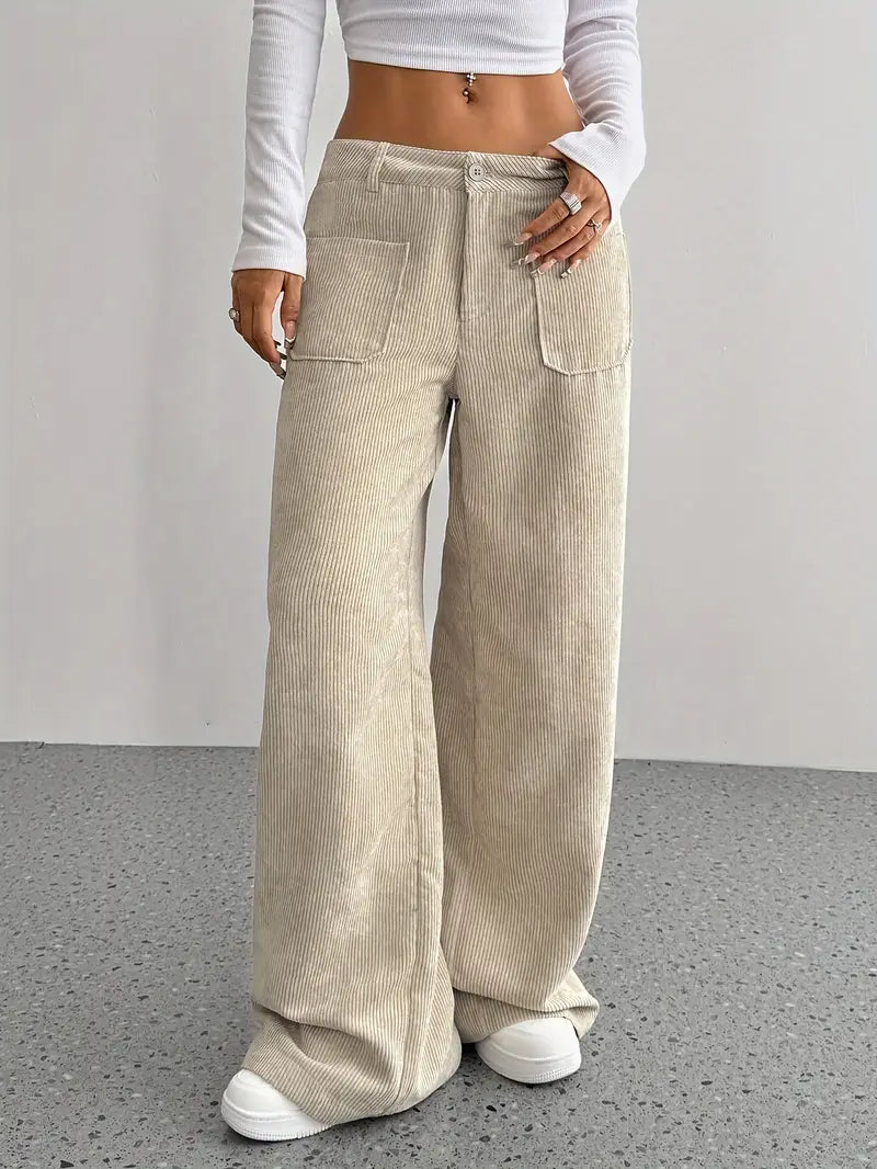 WW | Wide-leg corduroy trousers