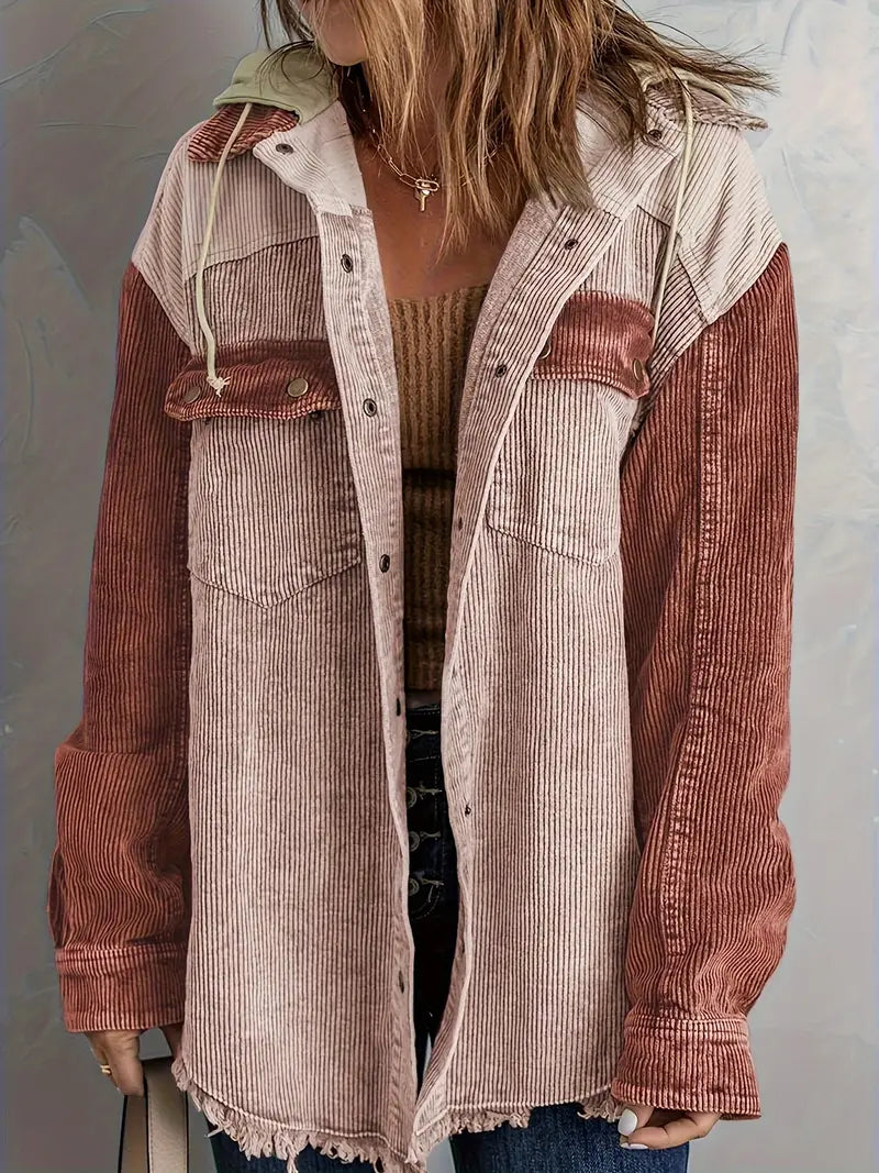 WW | Farbblock Hoodie Jacke für Damen | Perfekt für Herbst und Winter