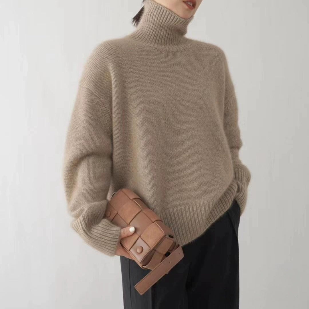 WW | Klassische und Luxuriöse Wollpullover mit Hohem Kragen